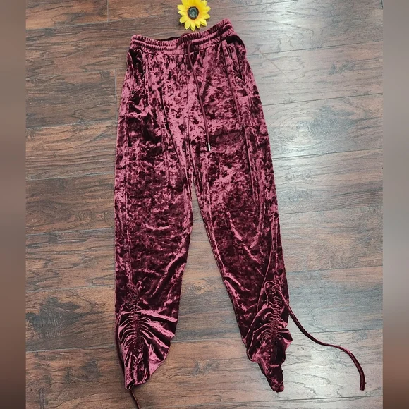 Romeo and Juliet VELVET Burgundy Pants *new - Picture 2 of 4